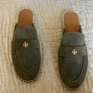 Tory Burch SEASIDE MULE ESPADRILLE size 9 suede green